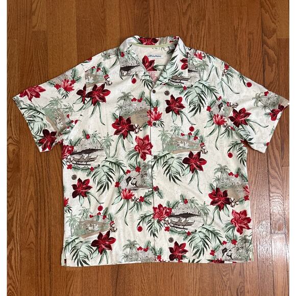 Tommy Bahama Honolulu Holiday Camp Shirt 100% Silk Men's Size 3XL- EUC - Picture 1 of 9